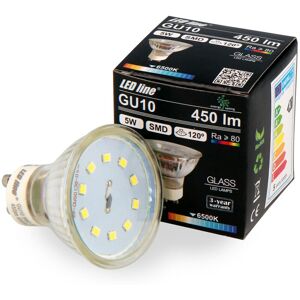 LED Line 10x GU10 5W LED Leuchtmittel Kaltweiß 6500K 450 Lumen Spot Strahler Einbauleuchte Energiesparlampe Glühlampe