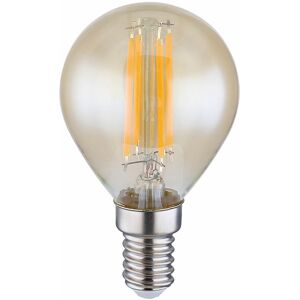 ETC-SHOP Led Vintage Leuchtmittel E14 Retro Filament Leuchtmittel Kugel Glühbirne, Glas Amber, 4 Watt 350 Lumen 2200 Kelvin warmweiß, DxH 4,5x7,8 cm