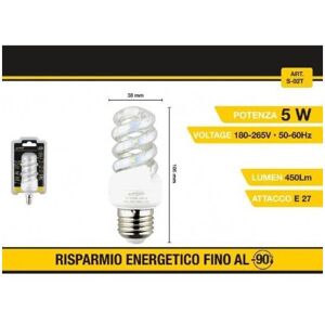 TRADE SHOP TRAESIO Led spiral glühbirne E27 5 w natürliches warmweisses licht 28D S-02T Kühles Weiß - Kühles Weiß