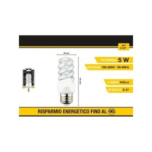 TRADE SHOP TRAESIO Led spiral glühbirne E27 5 w natürliches warmweisses licht 28D S-02T Warmes Weiß - Warmes Weiß