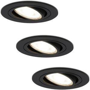 HOFTRONIC™ 3 Miro dimmbare LED Einbaustrahlern - Kippbare Spots - 4000K - Mattschwarzes Aluminium - 5 Watt - Auswechselbare GU10-Lichtquelle - IP20 für Innenräume