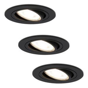 HOFTRONIC™ 3 Miro dimmbare LED Einbaustrahlern - Kippbare Spots - 4000K - Mattschwarzes Aluminium - 5 Watt - Auswechselbare GU10-Lichtquelle - IP20 für Innenräume