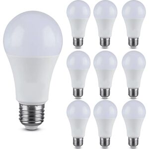 V-TAC 10x E27 LED Glühbirne - 9.5 Watt - 4000K - Ersetzt 100 Watt - A60 - 160lm/w High Lumen