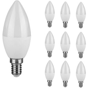 V-TAC Satz von 10 LED E14 Glühbirnen - 3.7 Watt - 6500K - Ersetzt 25 Watt - Kerze