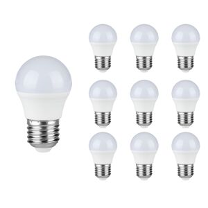 V-TAC 10x E27 LED-Glühbirne - 5.5 Watt - 470 Lumen - Kugel G45 Glühbirne - 3000K Warmweißes Licht - Ersetzt 40 Watt