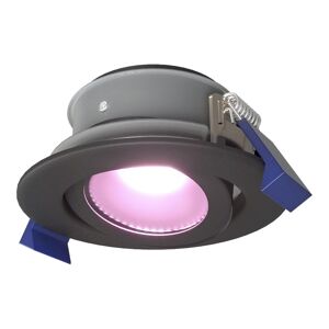 HOFTRONIC SMART Intelligente Lima LED-Einbaustrahler - Kippbar - Dimmbar - RGBWW - IP65 wasser- und staubdicht - Außenbereich - Badezimmer - Auswechselbare Lichtquelle GU10 - 5 Watt - Sicherheitsglas - Schwarz - 2 Jahre Garantie
