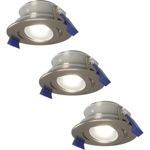 HOFTRONIC™ Satz von 3 Lima LED-Einbaustrahlers - Kippbar - 6000K - Tageslichtweiß - IP65 wasser- und staubdicht - Außenbereich - Badezimmer - Auswechselbare Lichtquelle GU10 - 5 Watt - Sicherheitsglas - Edelstahl - 2 Jahre Garantie