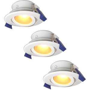 HOFTRONIC™ Satz von 3 Lima LED-Einbaustrahlers - Kippbar - 2700K - Warm weiß - IP65 wasser- und staubdicht - Außenbereich - Badezimmer - Auswechselbare Lichtquelle GU10 - 5 Watt - Sicherheitsglas - Weiß - 2 Jahre Garantie