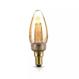 V-TAC LED Kronleuchter lampen - E14 Fassung - Kerze C37 - 1800K Extra Warmweiß - birnen - ledfilament