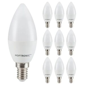 HOFTRONIC™ 10x LED E14 Glühbirne - 4,8 Watt 470 Lumen - 2700K warmweißes Licht - Kleine Fassung - Ersetzt 40 Watt - C37 Kerzenlampe