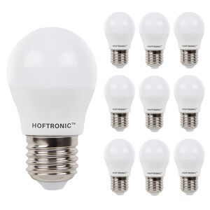 HOFTRONIC™ 10x E27 LED-Glühbirne - 4,8 Watt 470 Lumen - 4000K neutralweißes Licht - Große Fassung - Ersetzt 40 Watt - G45 Form