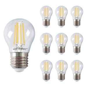 HOFTRONIC™ 10x E27 LED Filament - 4 Watt 470 Lumen - 2700K warmweißes Licht - Ersetzt 40 Watt - G45 Form