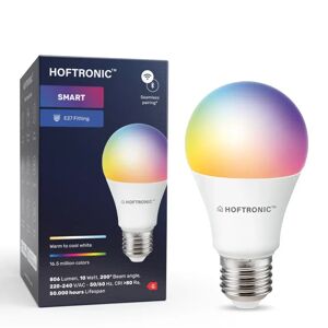 HOFTRONIC SMART Smart Lampe E27 RGBWW Wifi & Bluetooth 10 Watt 806lm Dimmbar & Steuerbar via App