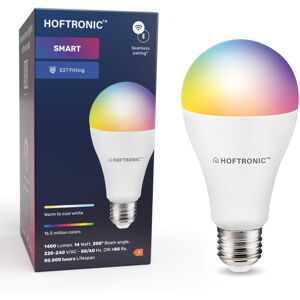 HOFTRONIC SMART Smart Lampe E27 RGBWW Wifi & Bluetooth 14 Watt 1400lm Dimmbar & Steuerbar via App