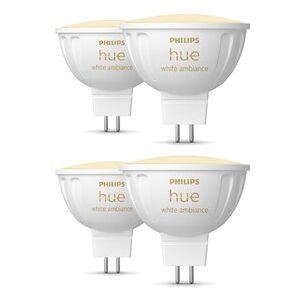 Philips Hue White Ambiance MR16 LED-Lampe 400lm, 4er Pack