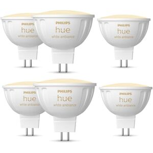 Philips Hue White Ambiance MR16 LED-Lampe 400lm, 6er Pack