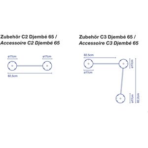 Marset Djembé C Deckenbefestigung 3er-Element für Ø 63cm / 64,5cm / 65cm