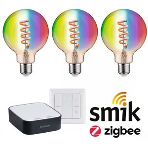 Paulmann Licht Paulmann 5193 Starterset Zigbee LED Globe G95 E27 RGBW + smik Gateway + Schalter