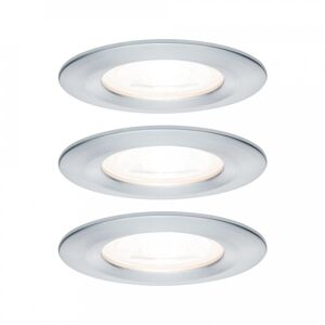 Paulmann 93480 Einbauleuchte LED Nova rund 6,5W GU10 Alu 3er-Set starr 3-Stufen-Dimmbar