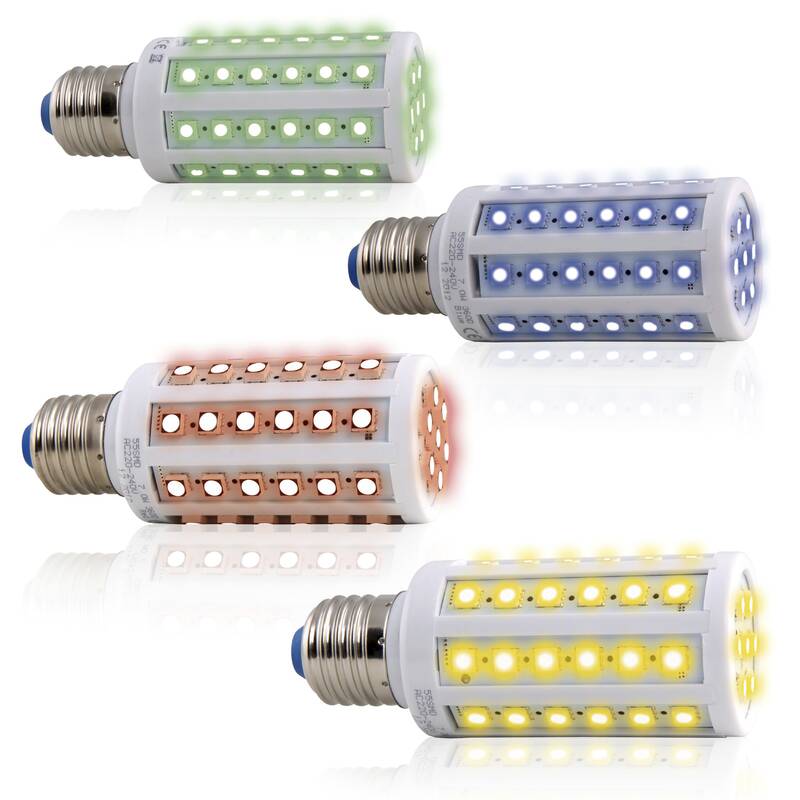 Heitronic LED Lampe - 7 Watt / E27 / 360 Grad Abstrahlwinkel / 55 blaue LEDs