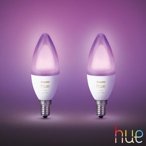 Philips Hue White and Color Ambiance LED E14 5,3 Watt Ø 3,9 H: 11,7 cm, matt Doppelpack 8718699726331, EEK: A+