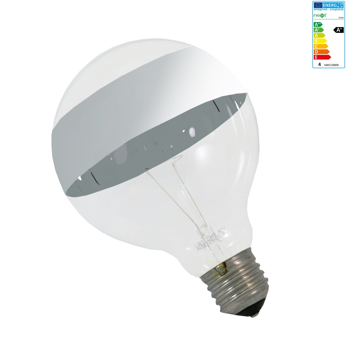 Next Home - Globe LED-Leuchtmittel mit Spiegelstreifen, E27, 4W