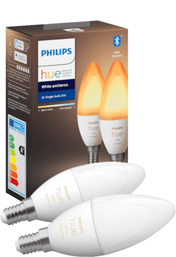 Philips Hue White Ambiance E14 Doppelpack Weiß