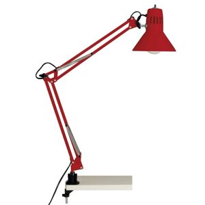 BRILLIANT lampe Hobby bordklemme lys rød   1x A60, E27, 40W, egnet til normale lamper (medfølger ikke)   Skala A ++ til E   Med trykafbryder på lampeh