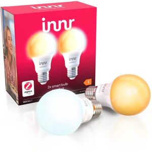 Innr E27 LED-Light, justerbar hvid, fungerer med Philips Hue*, Alexa & Hey Google (hub påkrævet), dæmpbar, 2200K - 5000K, 2-pak RB 279 T-2