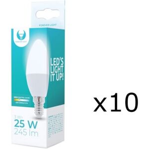 Forever Light LED-Lampa E14, C37, 3W, 230V, 4500K 10-pack, Vit neutral