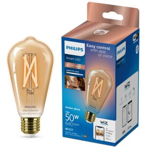 Philips Smart LED Tunable white - Filament Edison ST64 E27, ravfarvet