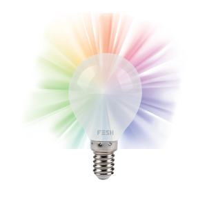 FESH Smart Home LED Kronepære - Multicolor E14 5w Ø 45