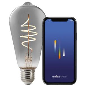 Nordlux Smart E27 - ST64 - 1800 Kelvin - 100 Lumen - Pære - Røgfarvet