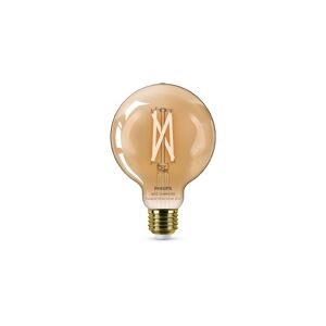 Philips Smart - LED-filament-lyspære - form: G95 - E27 - 7 W (tilsvarende 50 W) - klasse F - varmt til køligt hvidt lys - 2000-5000 K - ravgul