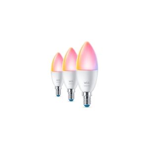 WiZ - LED-lyspære - form: C37 - E14 - 4.9 W (tilsvarende 40 W) - klasse F - RGB-lys - 2200-6500 K - mat (pakke med 3)