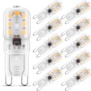 10-Pak 3W G9 3000K, LED-lampe, svarende til 25W Halogenlampe - Varm hvid