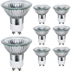 Pakke med 8 Gu10 halogenlamper 35w,220v Gu10 halogen spotlight lamper2800k varme med