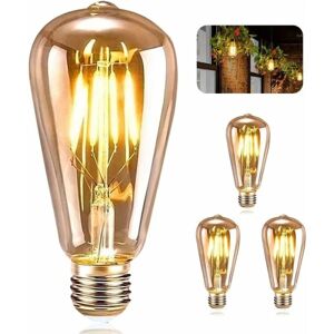 1PCS 4W Edison LED-pære E27 ST64 (=40W dekorative pærer), 470Lm Varm hvid 2700K, Vintage Lampe Retro Bu - Perfet