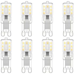 8-pak G9 LED-lampe, G9 LED 220V Naturvit 5500K 3W Halogenekvivalent 30W [Energiklass E]