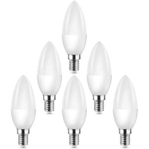 FMYSJ 6 Pack E14 Small Edison Screw (ses) Led-pærer svarende til halogenpærer 40w C37 400lm 3000k varm hvid (FMY)