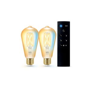 WiZ - Pærer Smart TW Amb. 8W 806lm 2200-6500K 2pcs. Edison Gold E27 & Remote