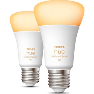 Philips Hue White Ambiance E27 Standardpære, 2-Pak