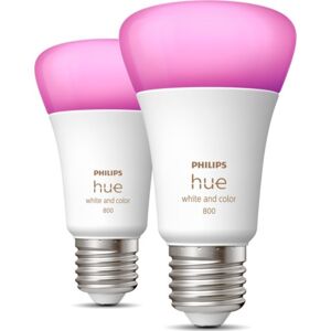 Philips Hue White Color Ambiance E27 Standardpære, 2-Pak, 6,5w