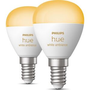 Philips Hue White Ambiance E14 Kronepære, 2-Pak