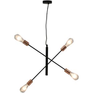 vidaXL loftlampe med glødepærer 2 W E27 sort og kobber