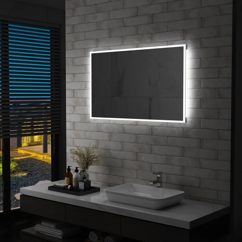 vidaXL vægspejl med LED til badeværelset 100 x 60 cm