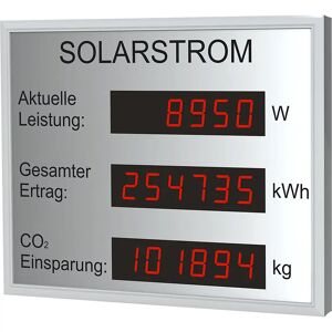 kaiserkraft Indicador LED fotovoltaico, H x A x P 400 x 500 x 39 mm, anodizado en plata