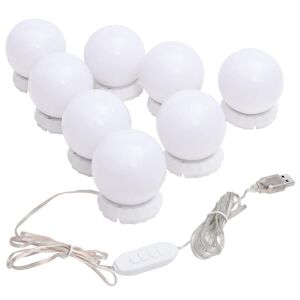 vidaXL Luz de espejo con 8 bombillas LED blanco cálido y blanco frío