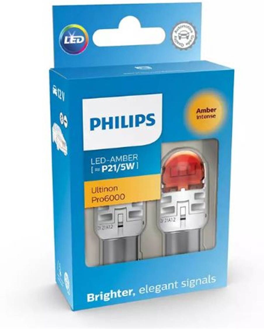 Philips Bombilla Led Amb [~P21/5W]  Ultinon Pro6000 2 ud 12 V