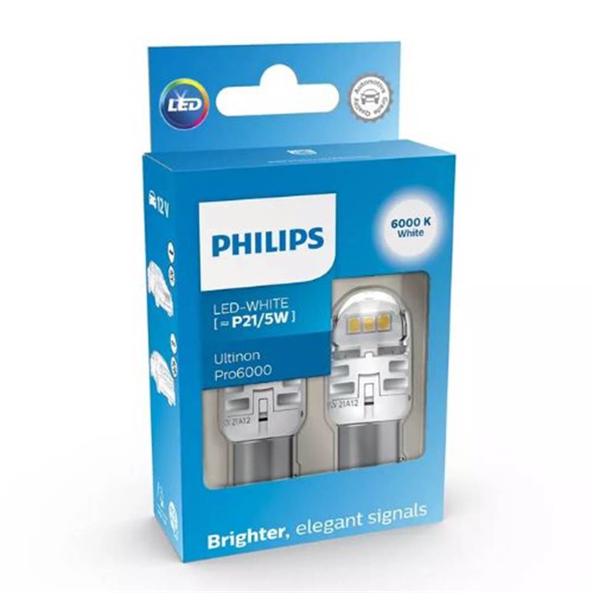 Philips Bombilla Led White [˜P21/5W]  Ultinon Pro6000 2 ud 12 V